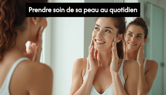 People practicing daily skincare at home