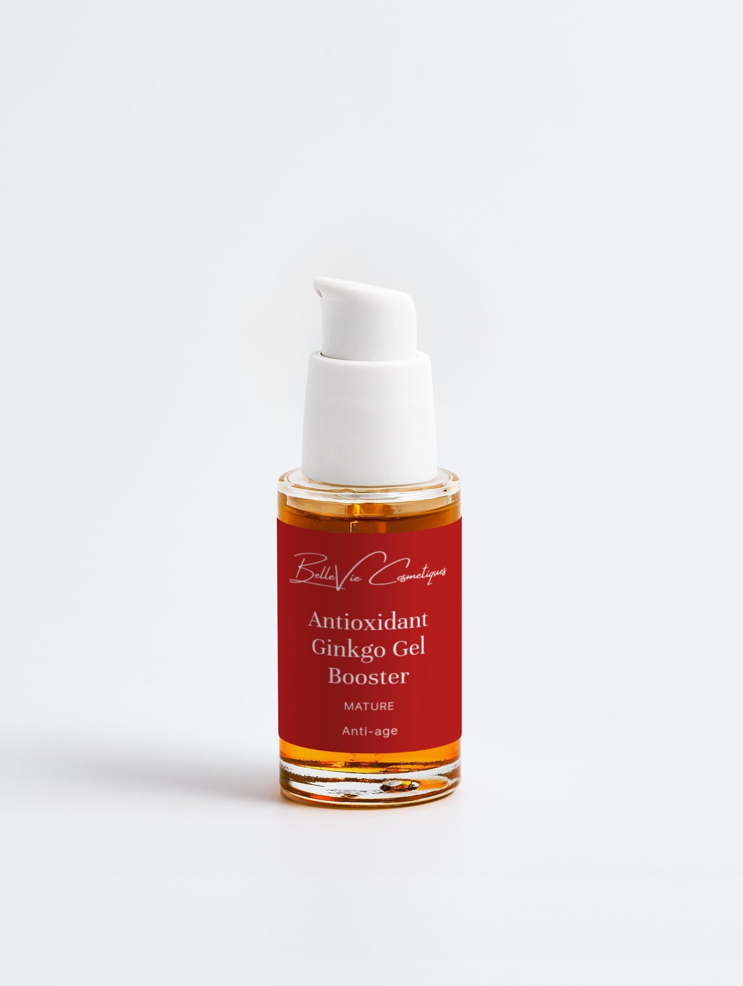 Bottle of Antioxidant Ginkgo Gel Booster on a white background
