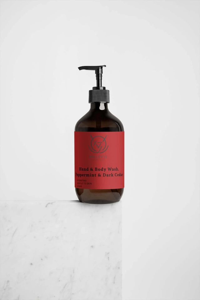 Gel douche corps & mains bio Menthe poivrée & Cèdre foncé 490ml