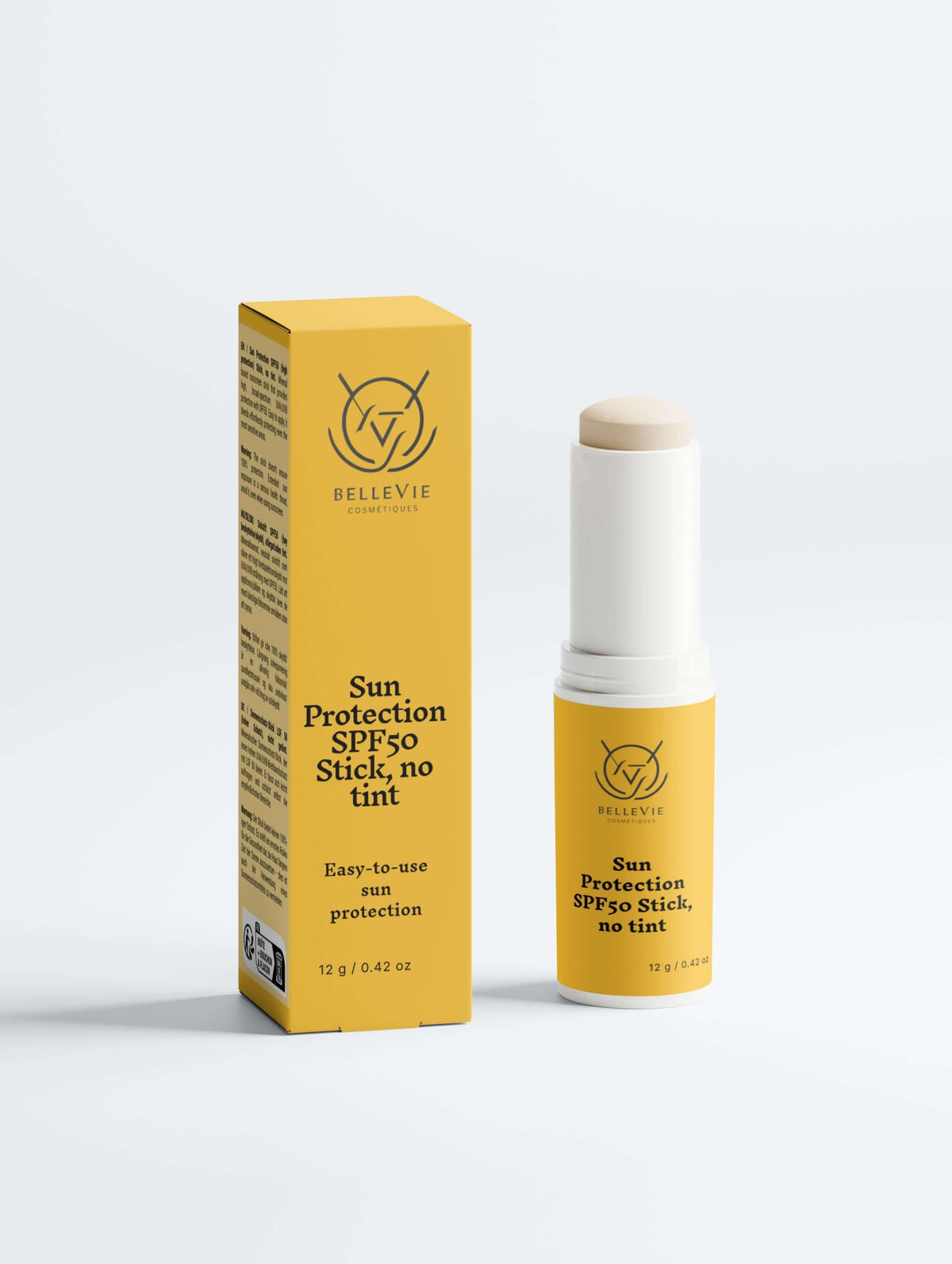 SPF50 Mineral Sunscreen Stick (No Tint) 12g – Invisible Broad-Spectrum Protection