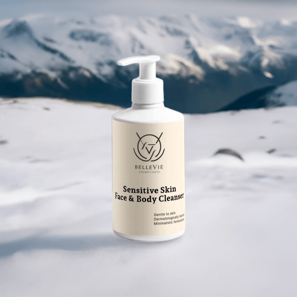 290ml Sensitive Skin Cleanser with calming ingredients – gentle daily cleansing from Belle Vie for hydrated skin