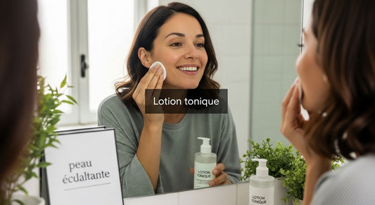 application lotion tonique éclat peau