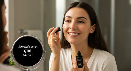 serum facial mujer espejo