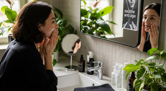 routine anti âge nettoyage visage