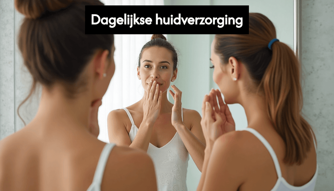 People practicing daily skincare at home