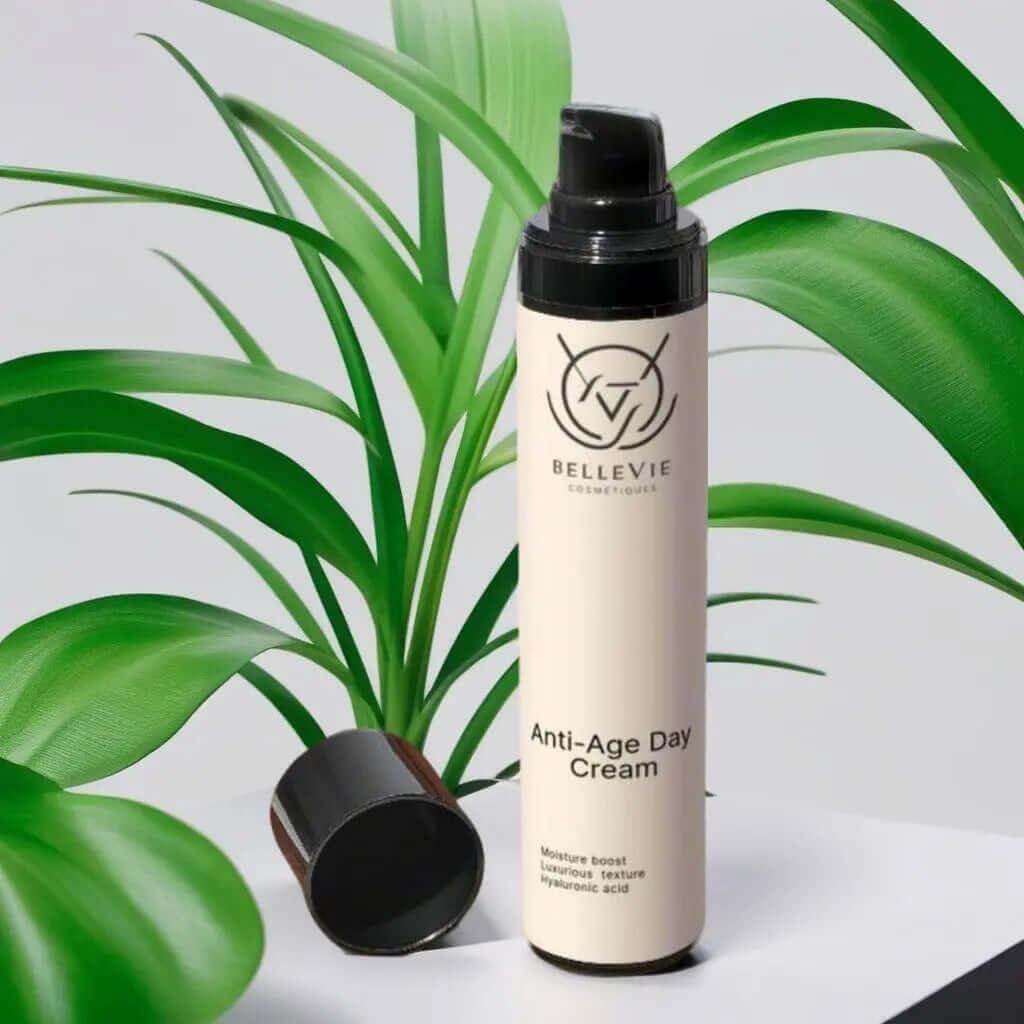 Close-up of anti-aging day cream texture for mature skin hydration