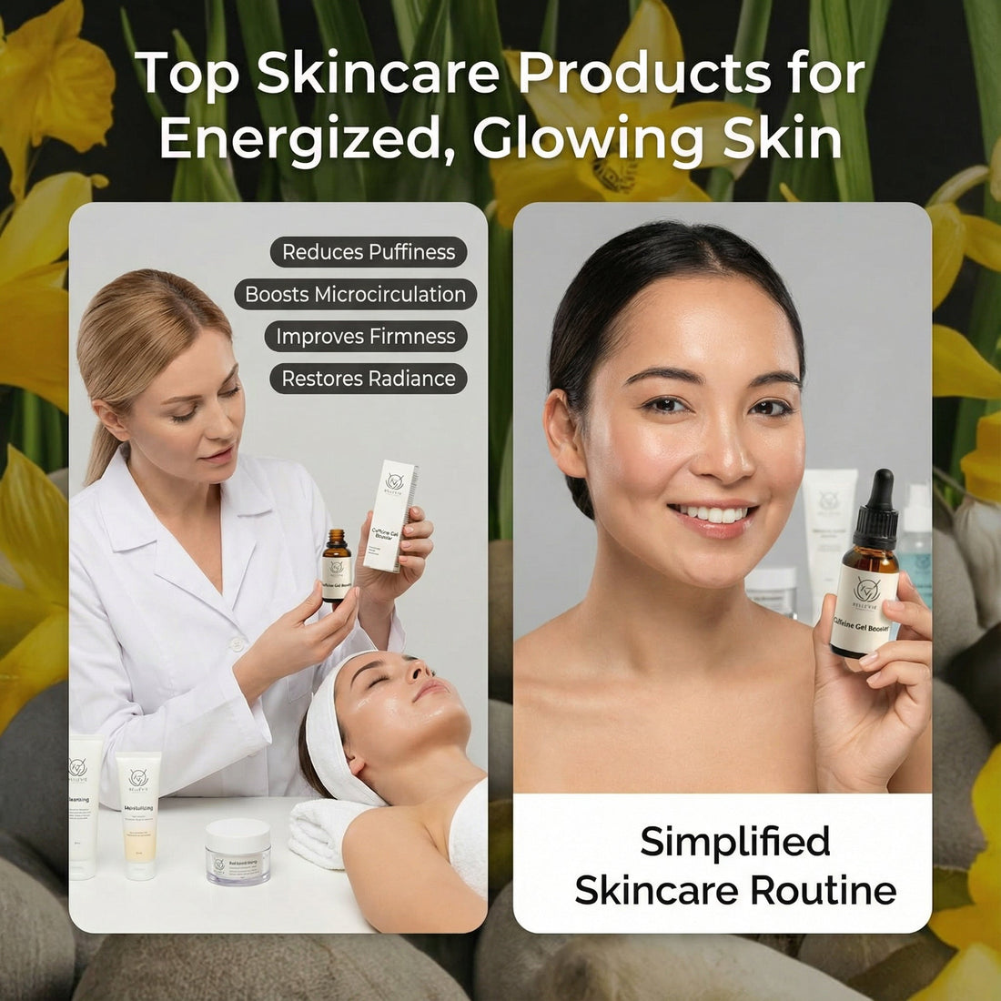 Woman with calm skin after simplifying skincare routine Bellevie