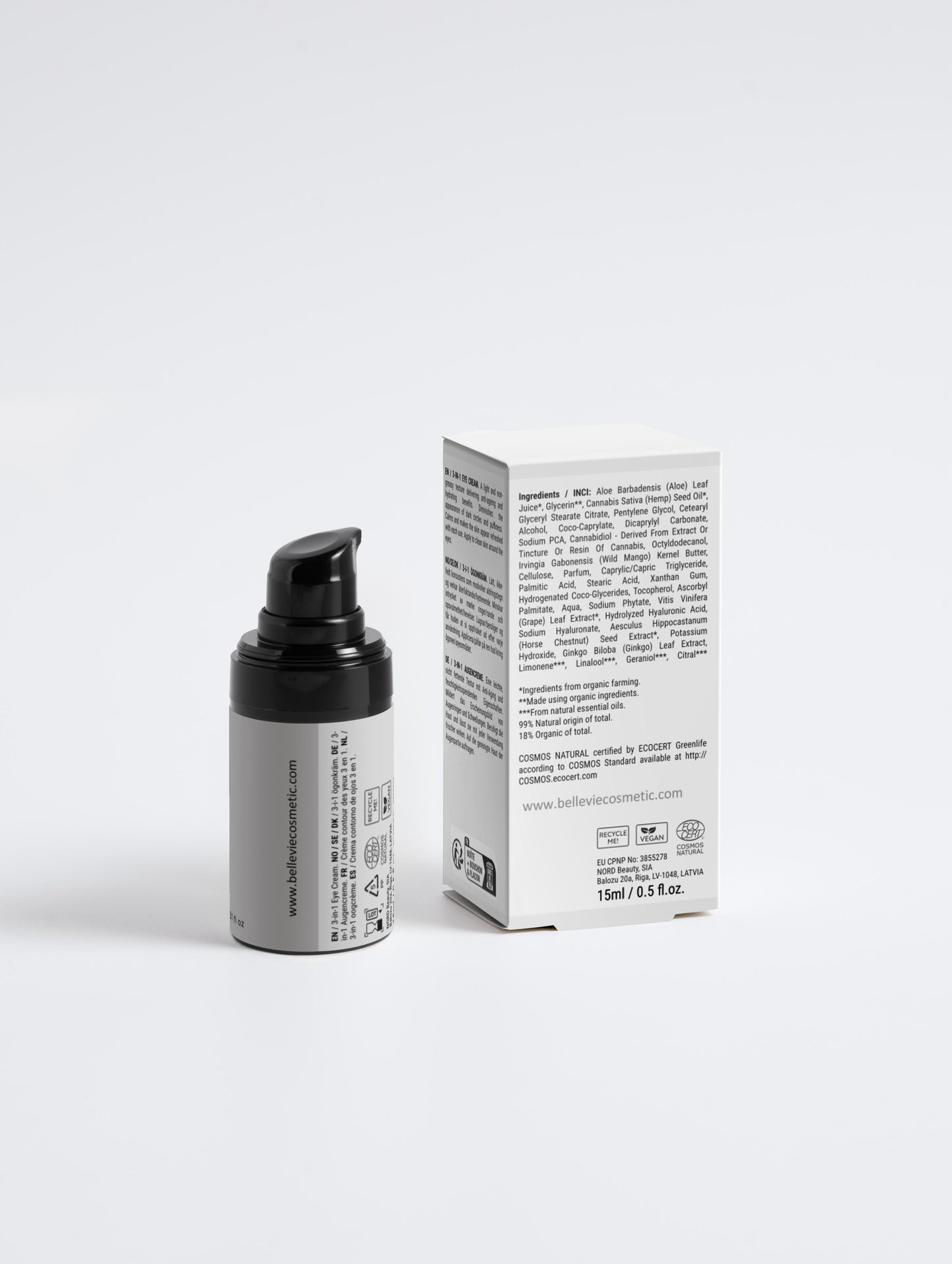 Crema 3 en 1 para Ojos para Hombres 15ml – Hidrata, Ilumina y Rejuvenece (1% CBD)