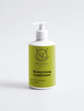 A bottle of Bellevie Collective Moisturising Conditioner with a white pump dispenser and a lime green label, set against a clean white background.
