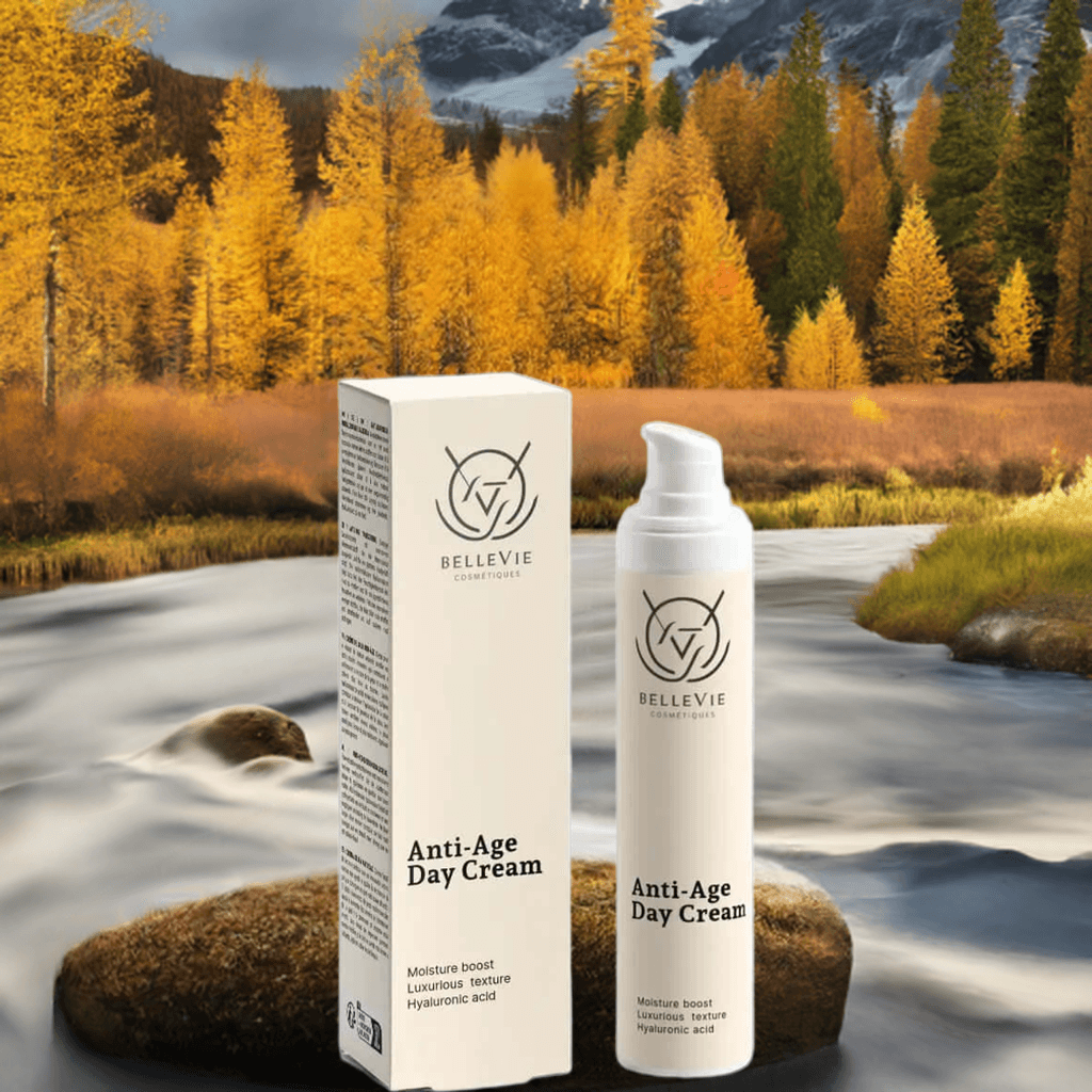 Anti-aging day cream with natural ingredients to smooth fine lines and boost glow
