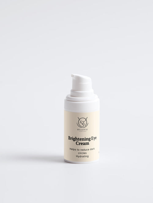 BelleVie Brightening Eye Cream 15ml with vitamin C and hyaluronic acid - COSMOS Natural certified, vegan, EU-made, lightweight formula