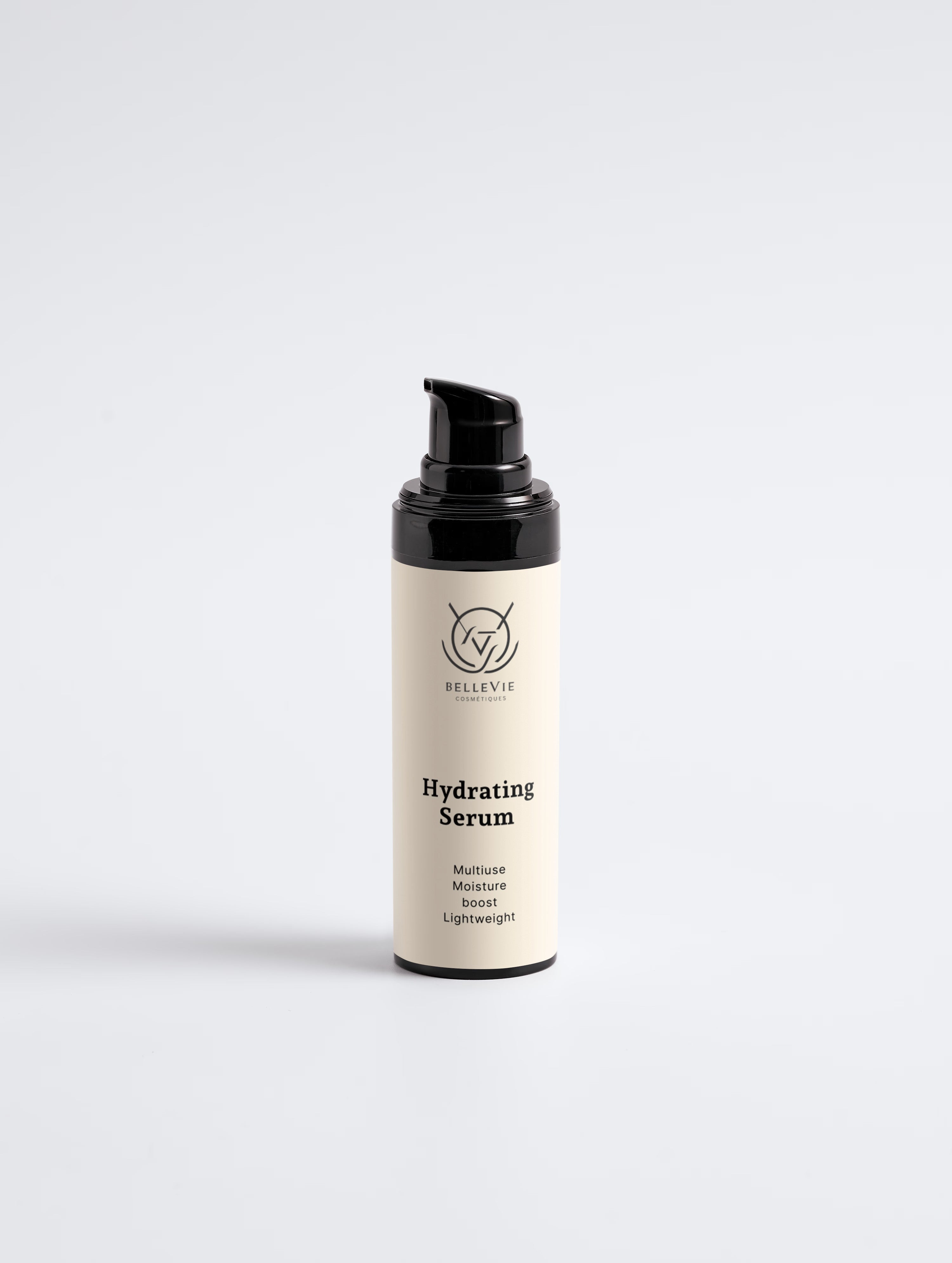 BelleVie Hydrating Serum 30ml with peony root and Alteromonas ferment – COSMOS Natural certified, vegan, EU-made, for dry and dehydrated skin