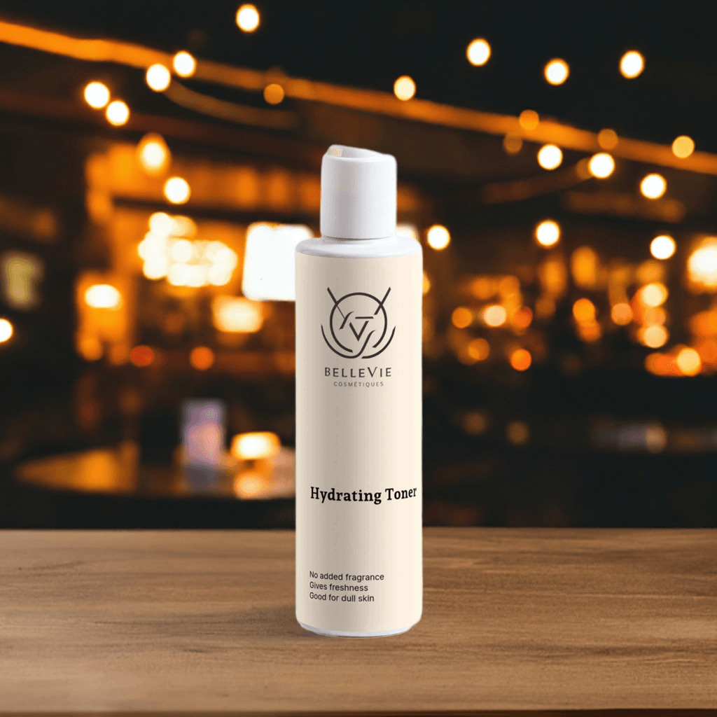 BelleVie Hydrating Toner 200ml - rose water and hyaluronic acid formula for hydration and glow, suitable for all skin types