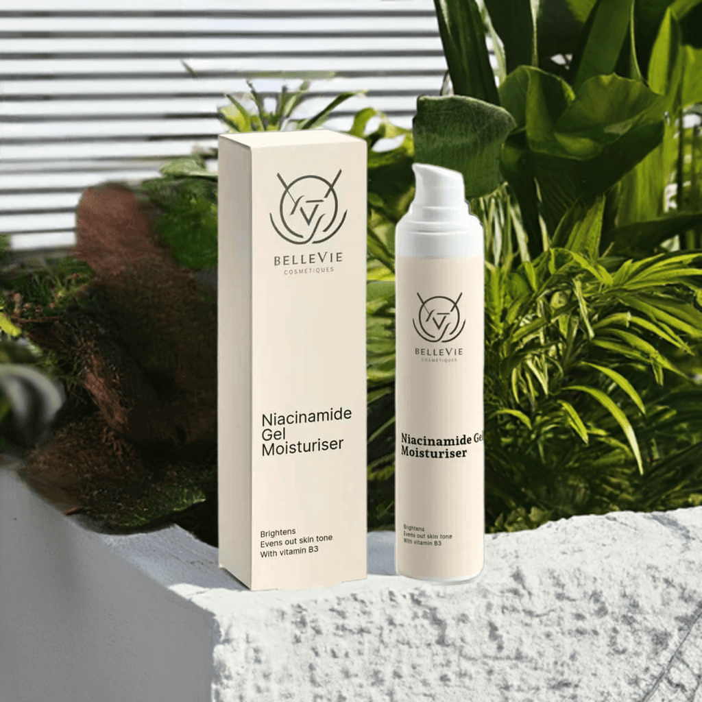 BelleVie Niacinamide Gel Moisturiser 50ml - 5% niacinamide brightening gel for dark spots and uneven skin tone