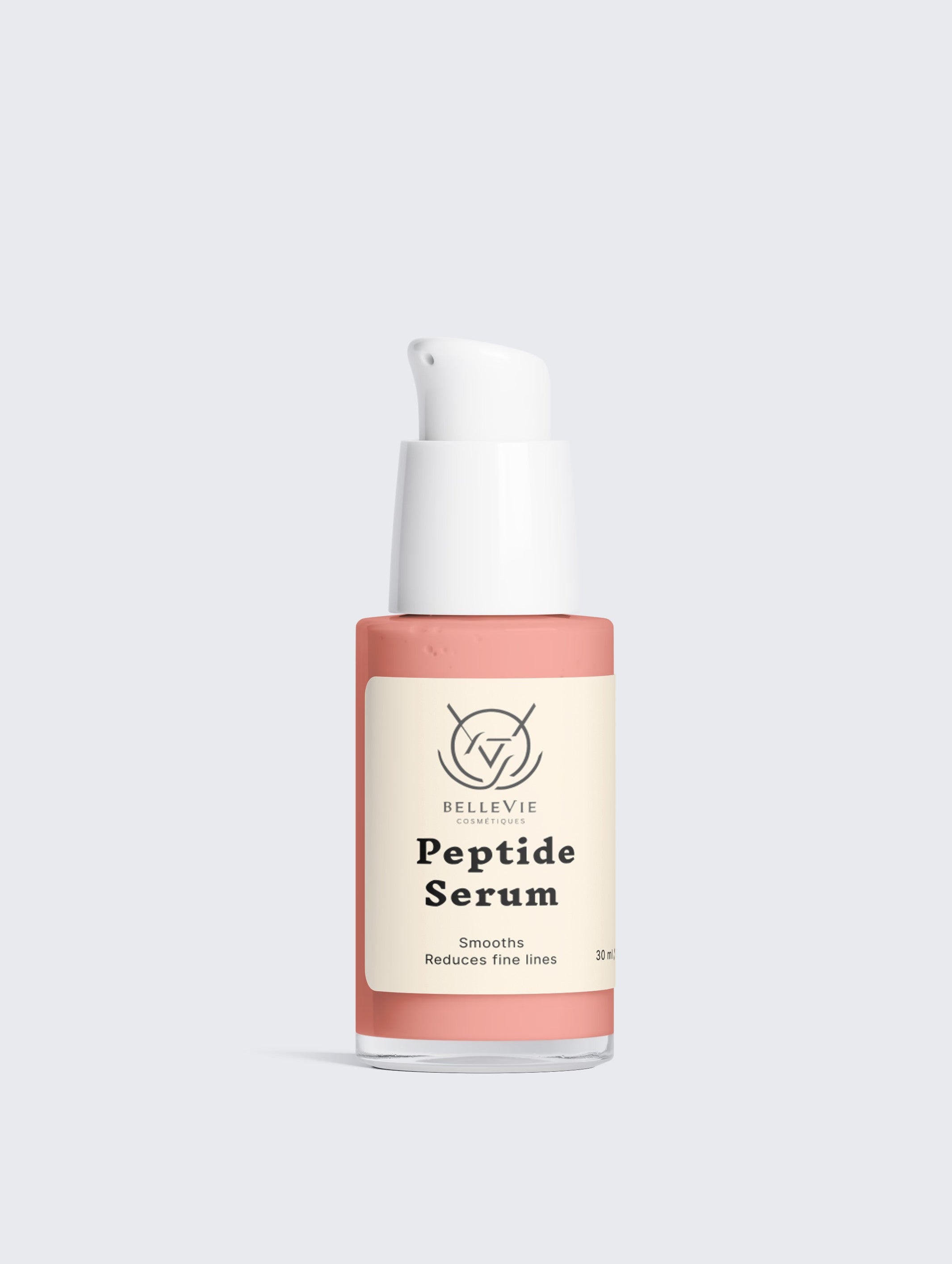 BelleVie Peptide Serum 30ml with dual hyaluronic acid and blueberry seed oil - COSMOS Natural certified, vegan, EU-made, fast-absorbing