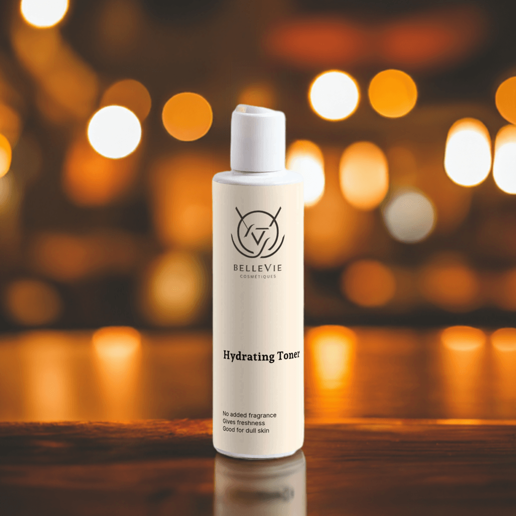 BelleVie Rose Water Toner 200ml - hydrating toner with sodium hyaluronate for smooth, refreshed and dewy skin