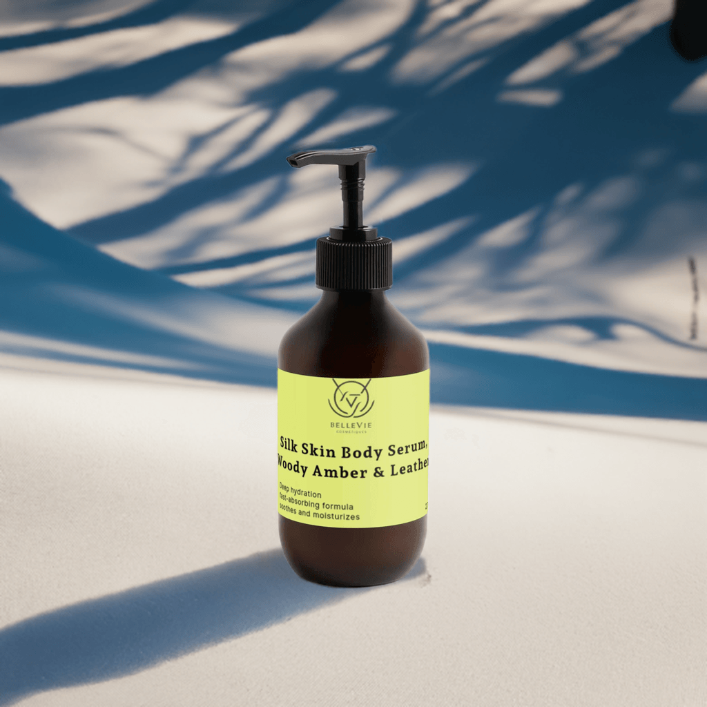 BelleVie Silk Skin Body Serum 270ml - fast-absorbing non-greasy body serum with vitamin C and ginkgo biloba, COSMOS Natural certified