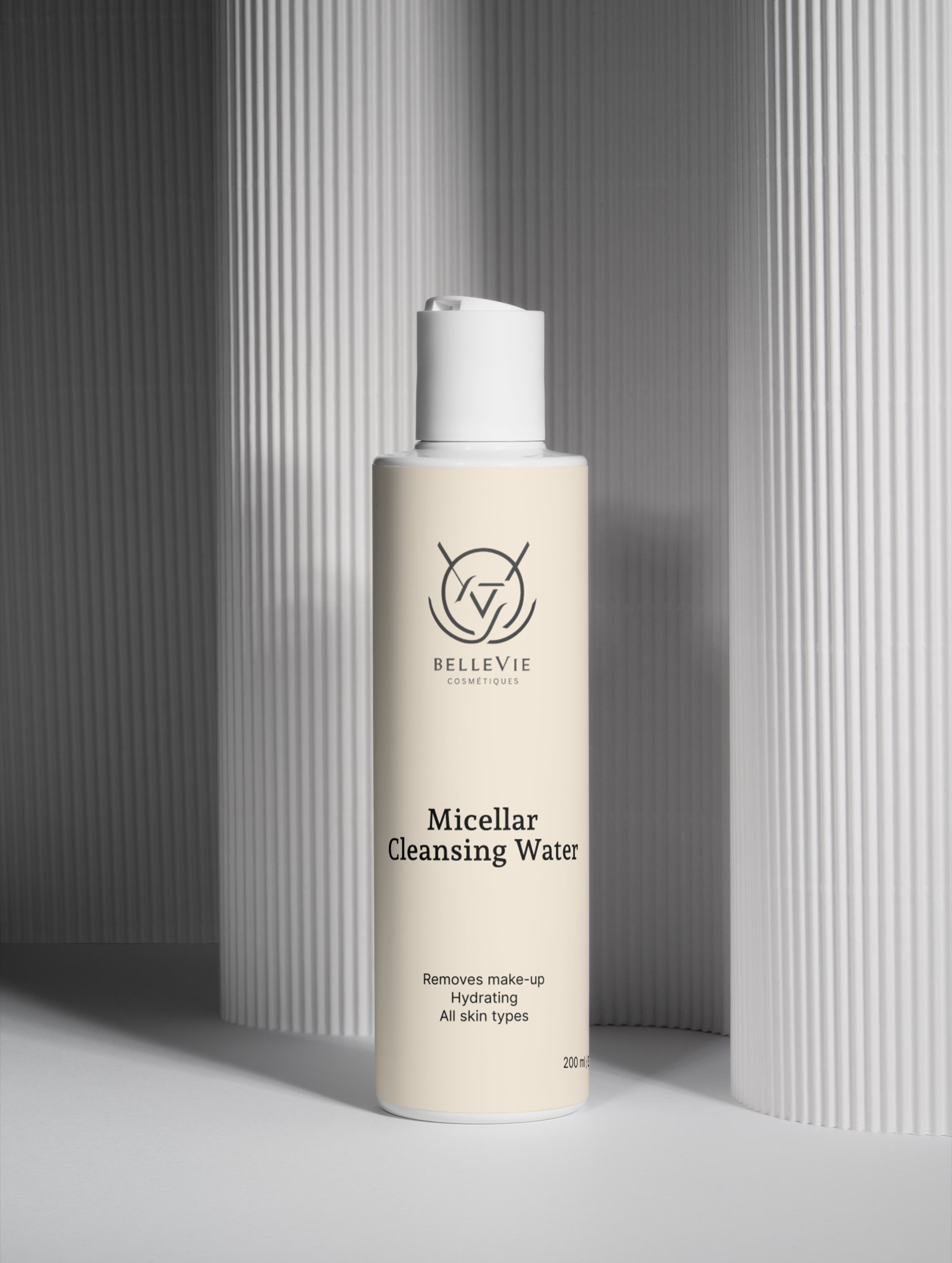 BelleVie micellar water for eye makeup removal - fragrance-free, gentle on eyes and lips, suitable for dry and dehydrated skin