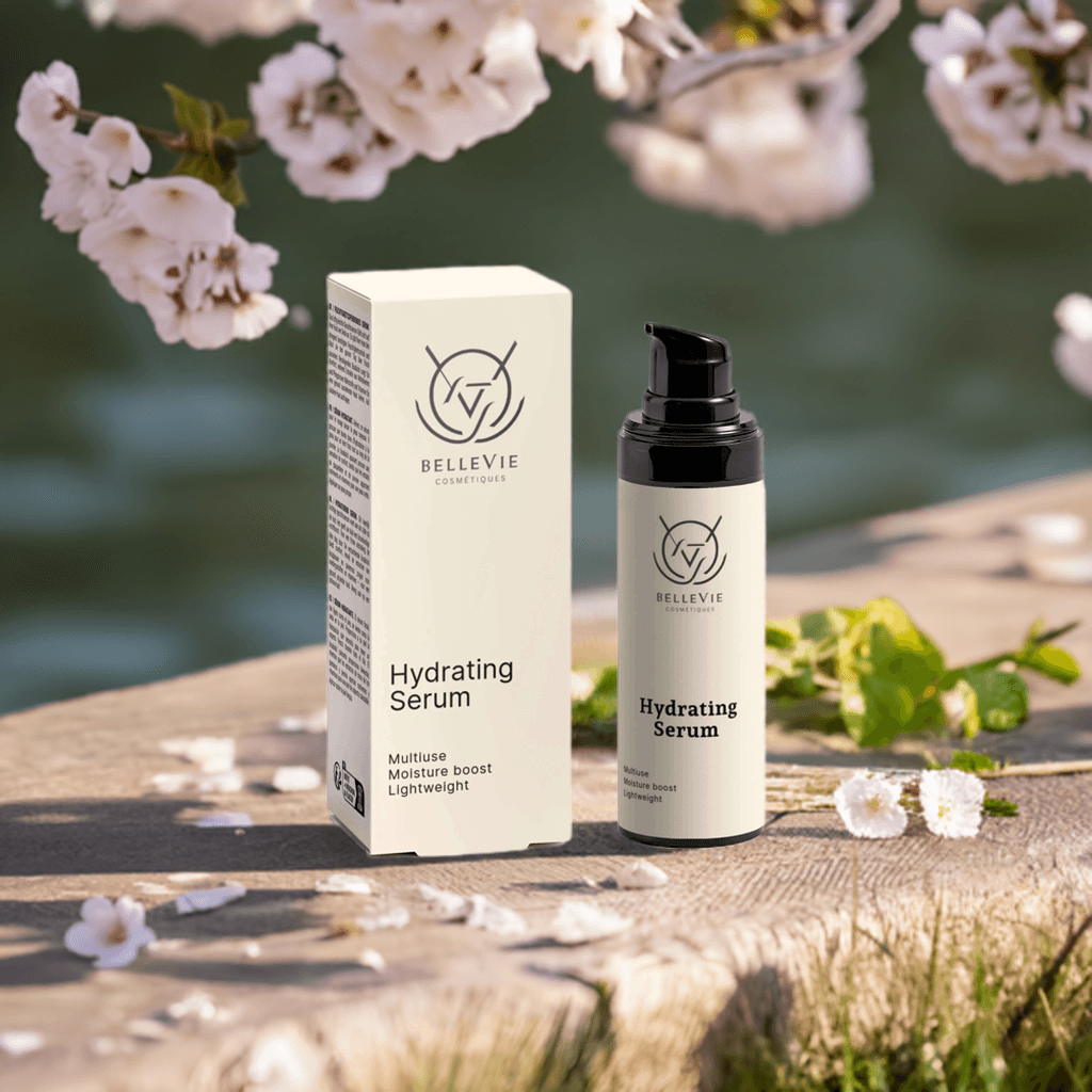 BelleVie silky hydrating serum with cloudberry and peony – daily morning and evening use, layers under moisturiser and SPF