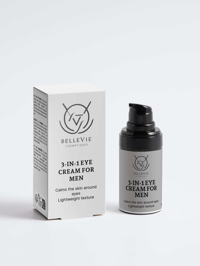 3-in-1 silmänympärysvoide miehille 15 ml – kosteuttaa, kirkastaa ja uudistaa (hamppu-uute)