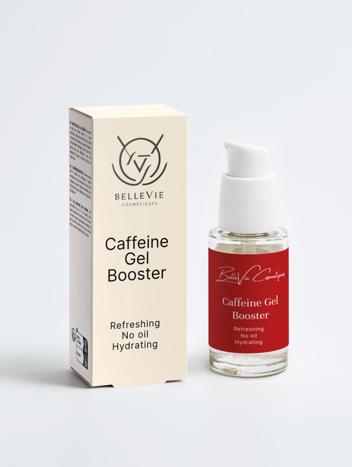 Caffeine Gel Booster bottle and packaging on a white background