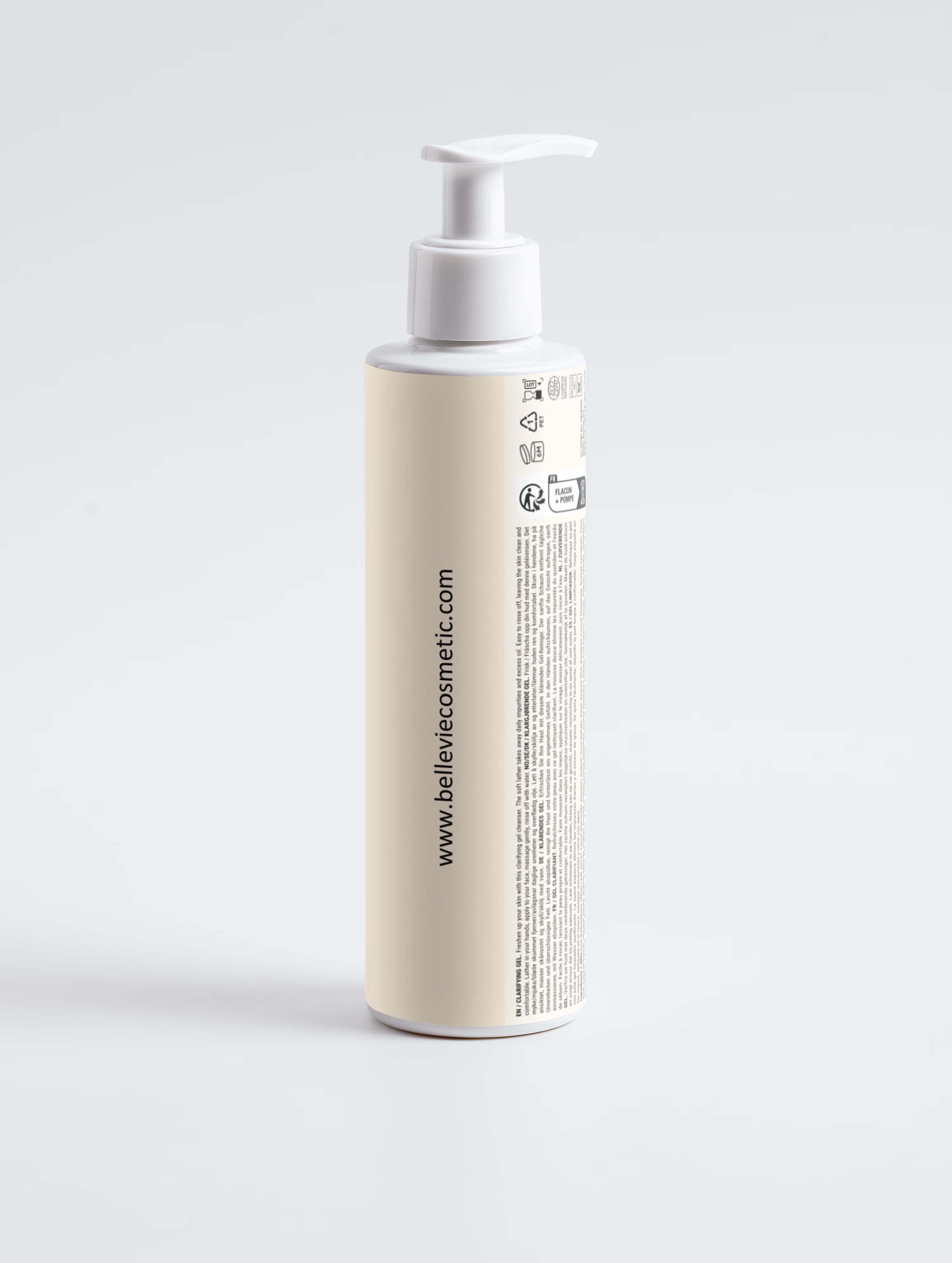 Clarifying Gel Cleanser texture - lathers gently with water, rinses clean, leaves skin fresh and balanced without tightness