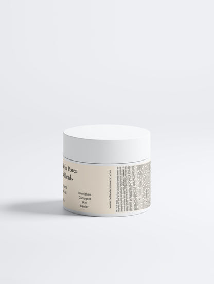 Klei Masker voor Poriën & Mee-eters 90ml – Diep Reinigend & Zuiverend Gezichtsmasker