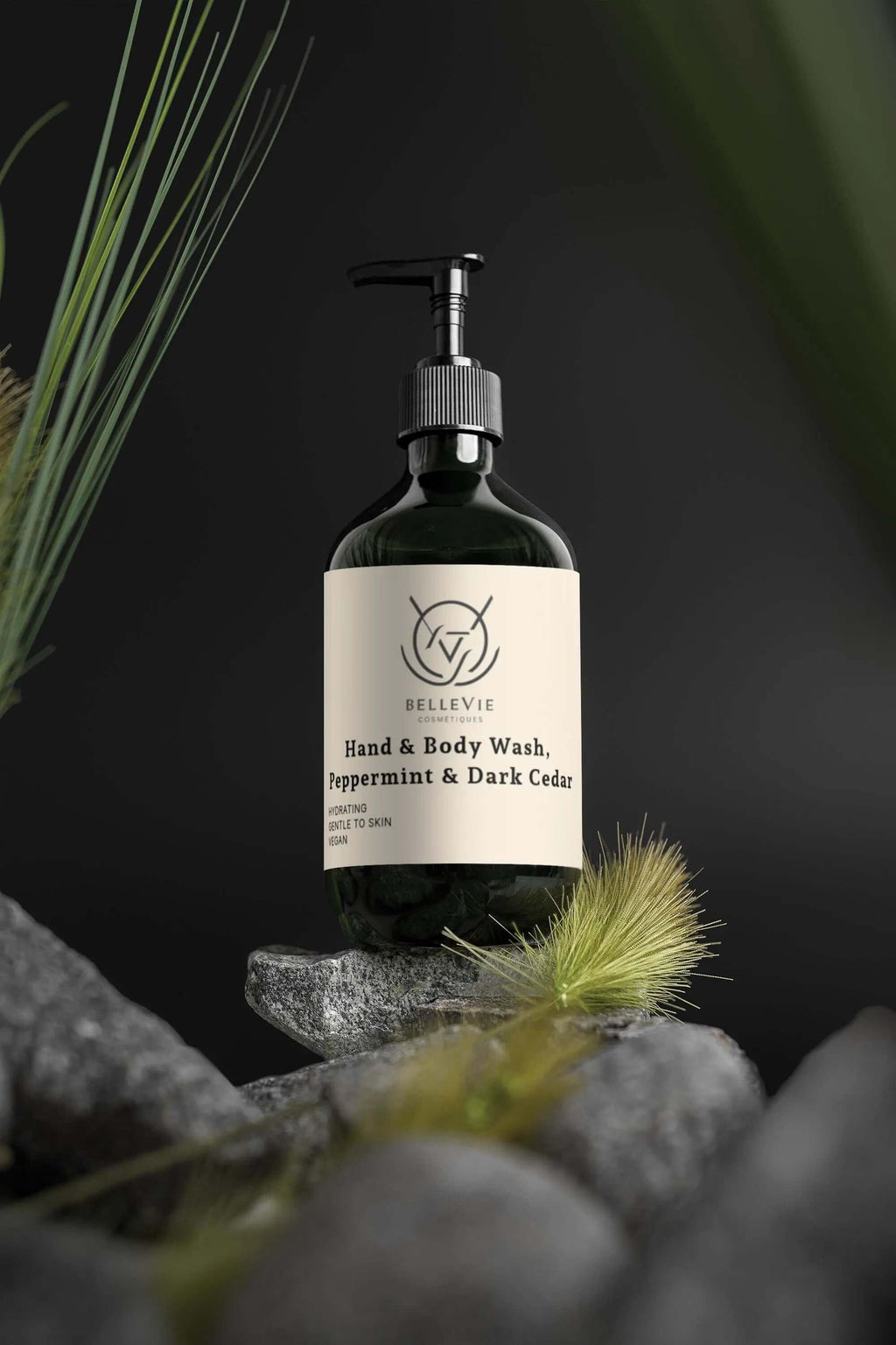 Peppermint & Dark Cedar Hand & Body Wash 490ml – Belle Vie’s invigorating wash with refreshing peppermint fragrance