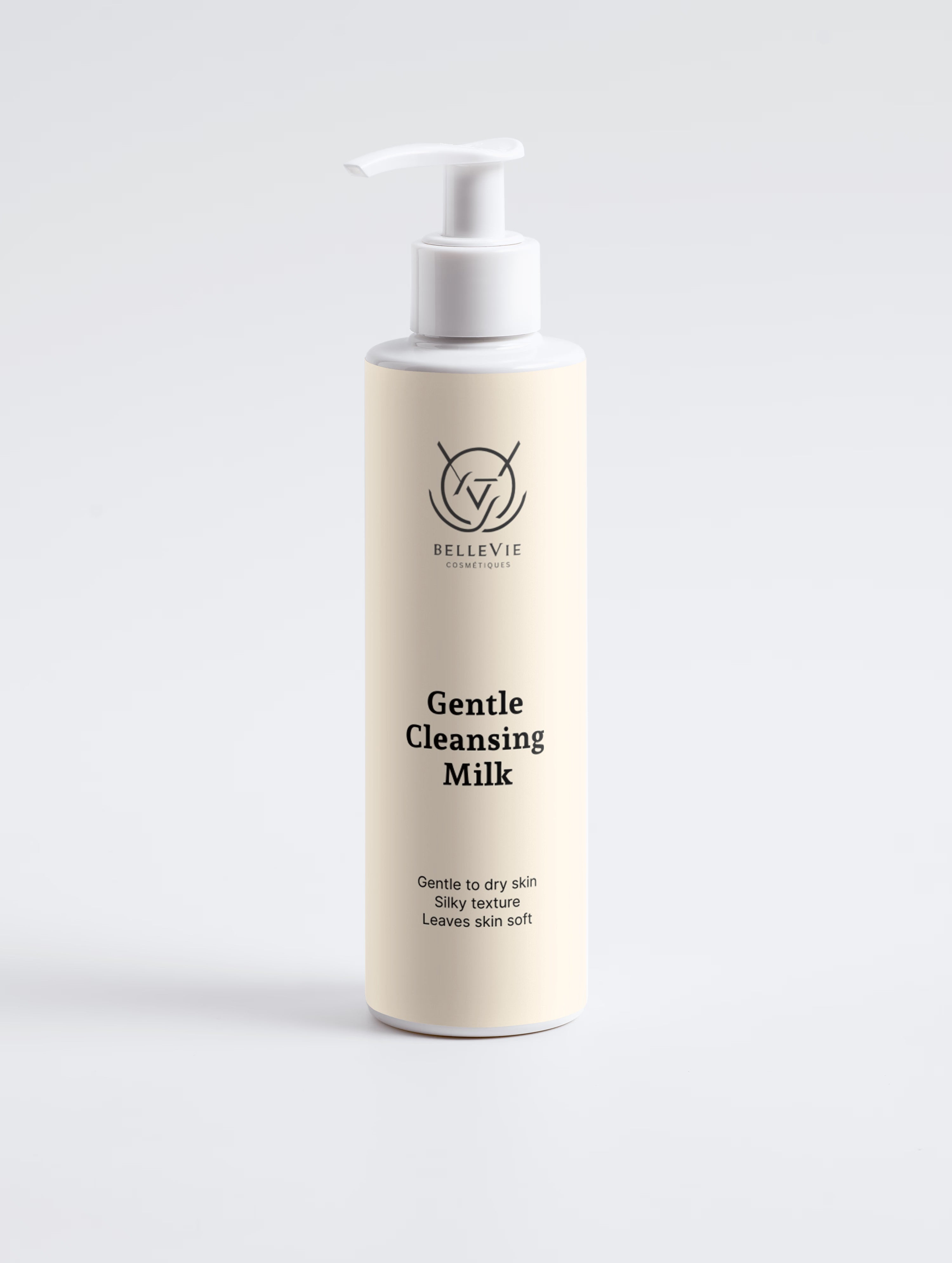 Gentle Cleansing Milk 200ml texture - silky creamy milk that dissolves makeup and leaves skin soft, hydrated and comfortable