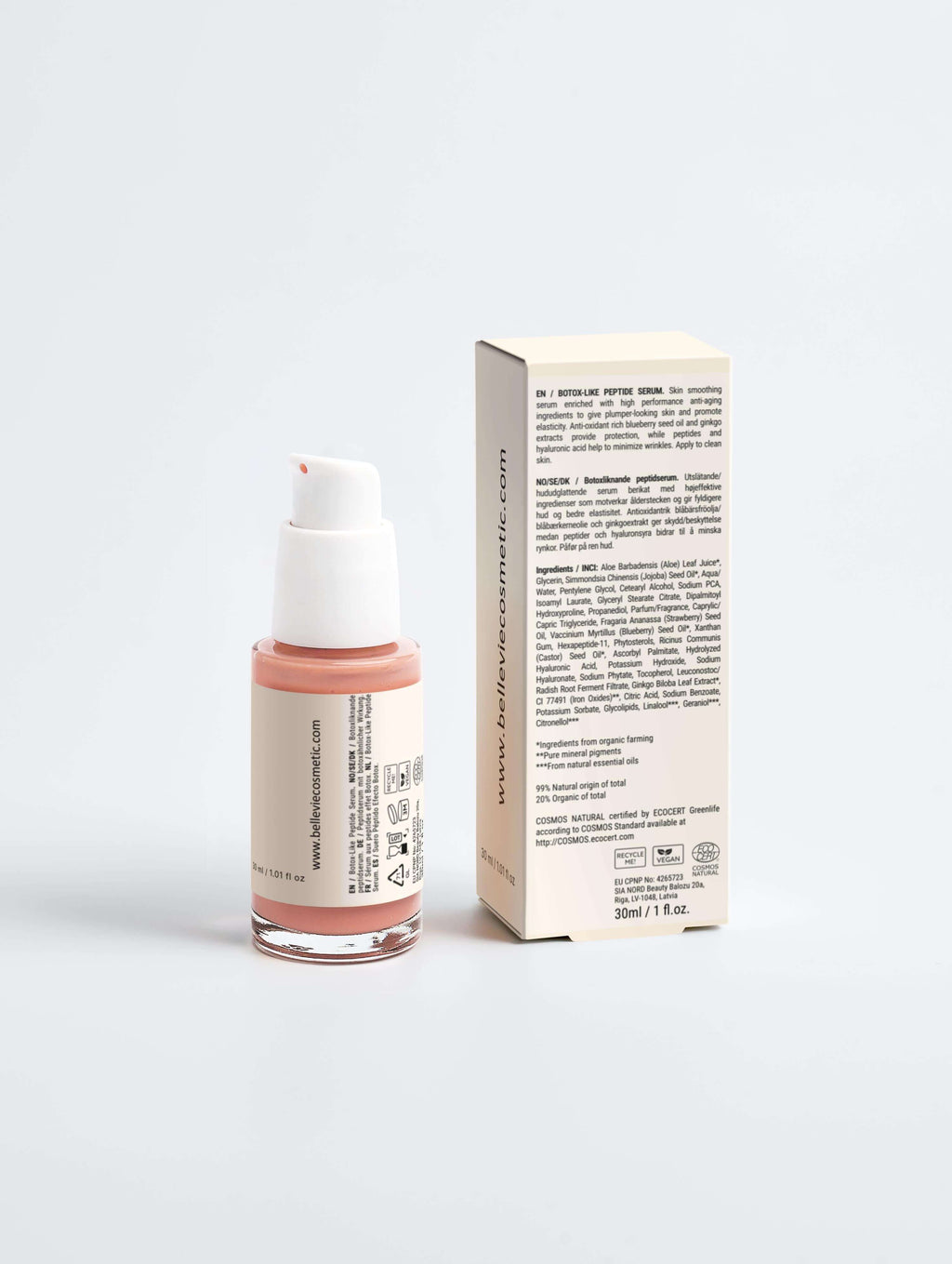 The Age-Defying Trio Collection Box Peptide Serum with packaging, a key anti-aging skincare product.