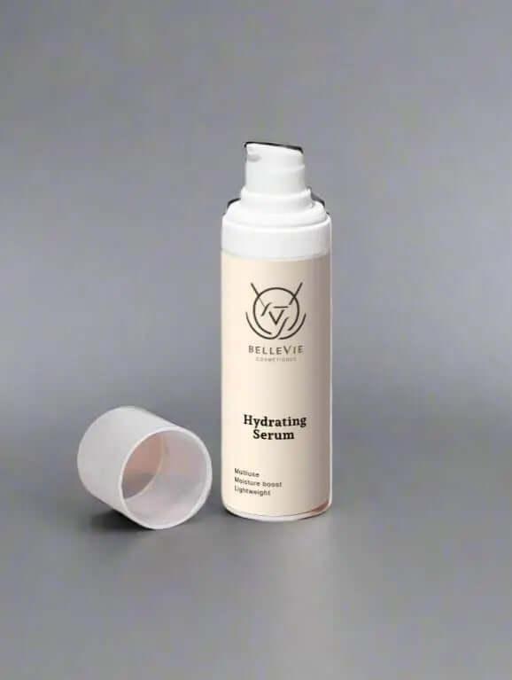 Hydrating Serum 30ml - BelleVie Cosmétiques, Silky Hydrating Face Serum 30ml – Ultimate Hydration for Radiant Skin

Transform your skincare routine with our&nbsp;Silky Hydrating Face Serum 30ml, a lightweight, nutrient-rich formula designed to deeply hydrate, soothe, and rejuvenate your skin. Infused with powerful natural ingredients like&nbsp;Hyaluronic Acid,&nbsp;Aloe Juice, and&nbsp;Berry Extracts, this serum delivers a silky-smooth texture that glides effortlessly onto your skin, leaving it refreshed, 