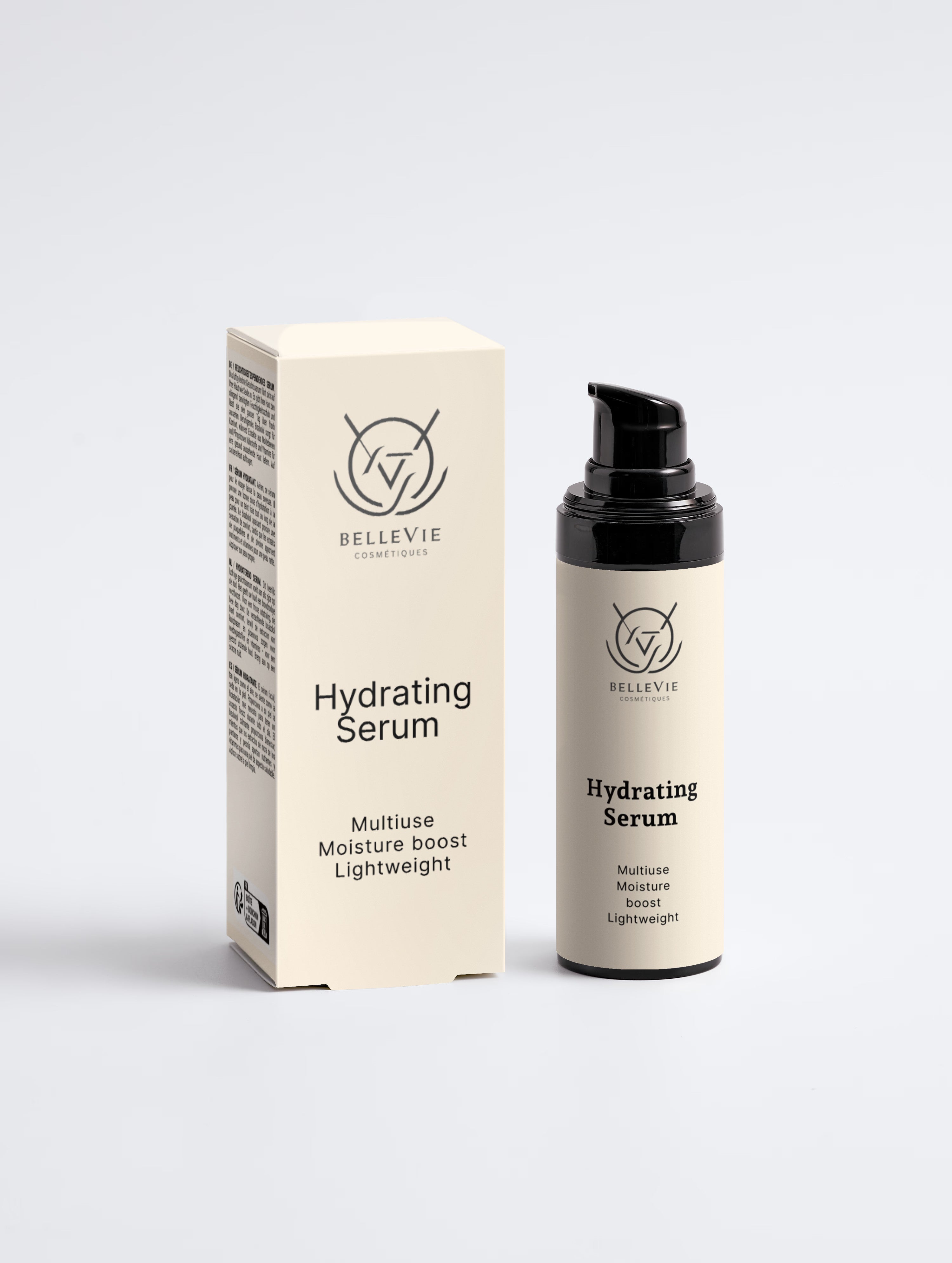 Hydrating Serum 30ml by BelleVie – silky face serum with hyaluronic acid and cloudberry extract for plump, radiant skin
