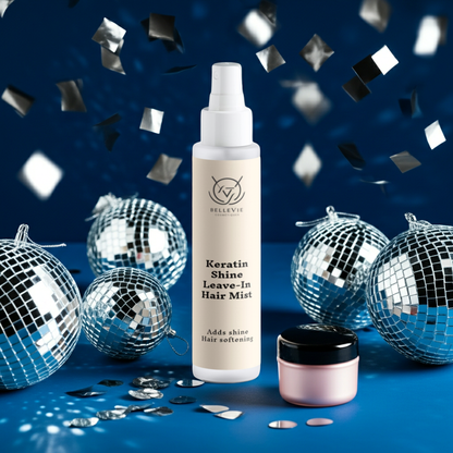 Duo Reparação e Brilho para Cabelo – Condicionador Hidratante + Bruma Leave-In de Queratina para Brilho