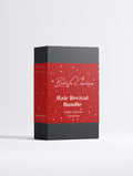 Keratin Shine Leave-In Hair Mist bottle with decorative boxes and stars on a warm background