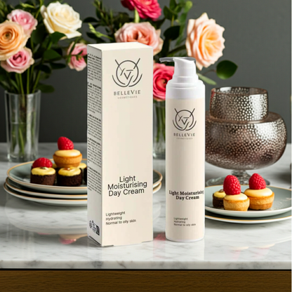 Lightweight day cream with natural ingredients providing daily moisture and radiance