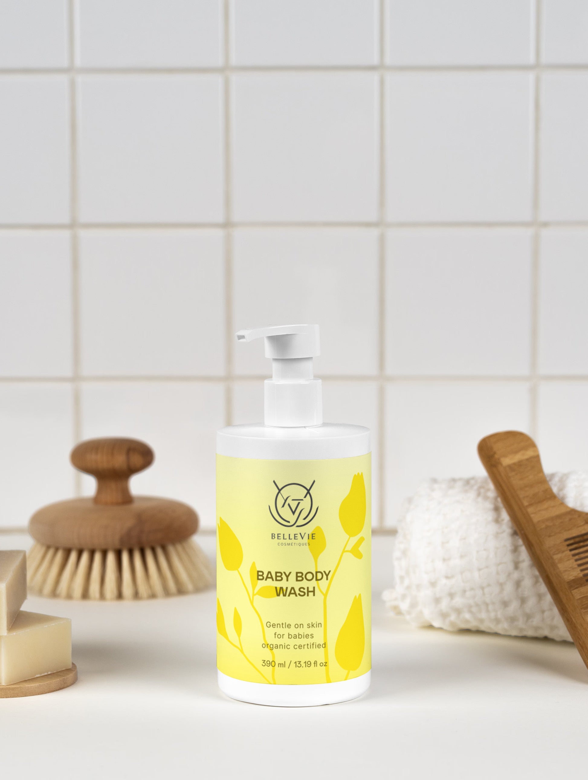 Natural gentle baby wash for eczema-prone and sensitive skin – dermatologically tested, cruelty-free, can be used as bubble bath