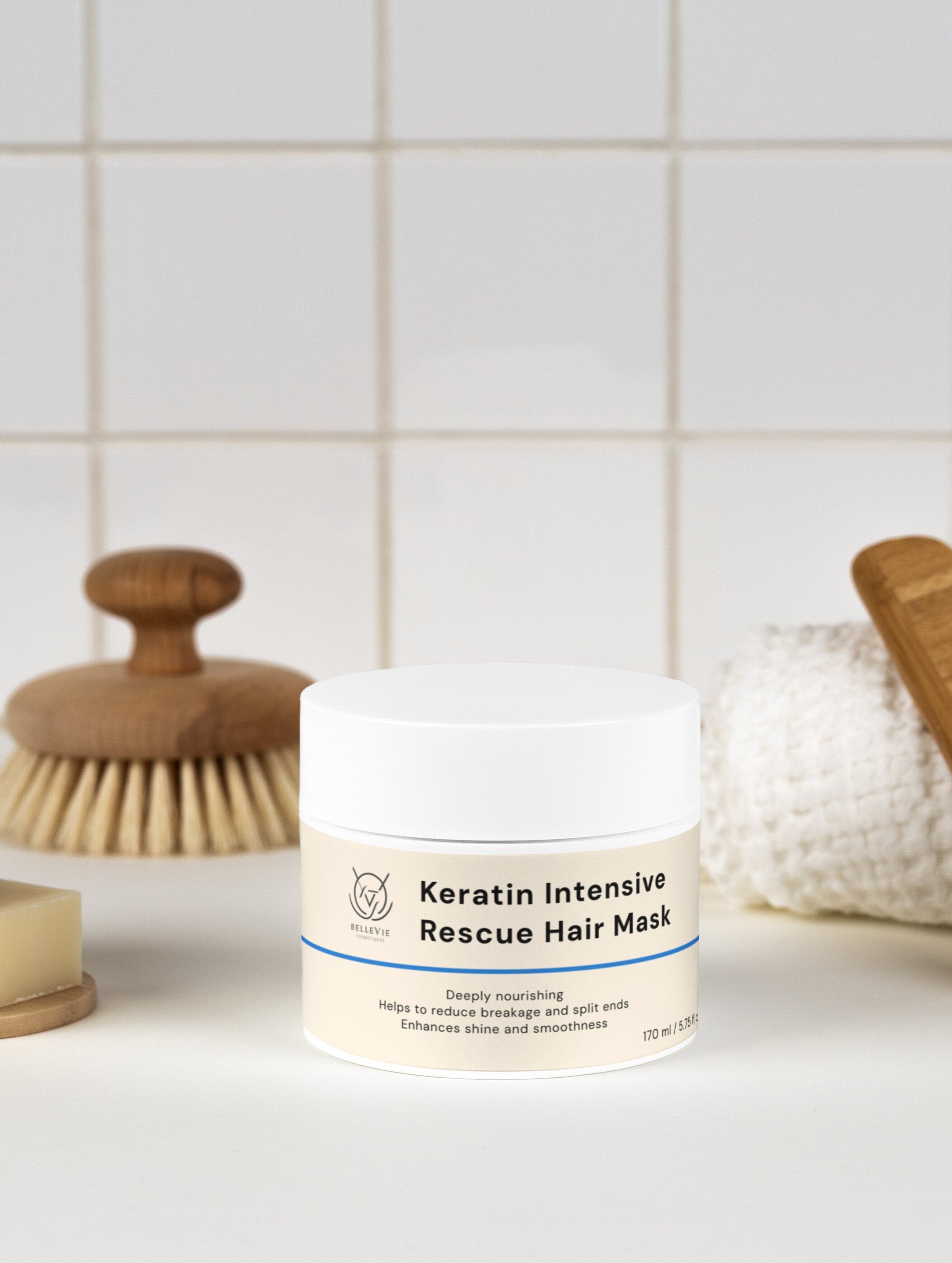 Natural keratin hair treatment 170ml for color-treated and heat-damaged hair – frizz control, split end repair, cruelty-free