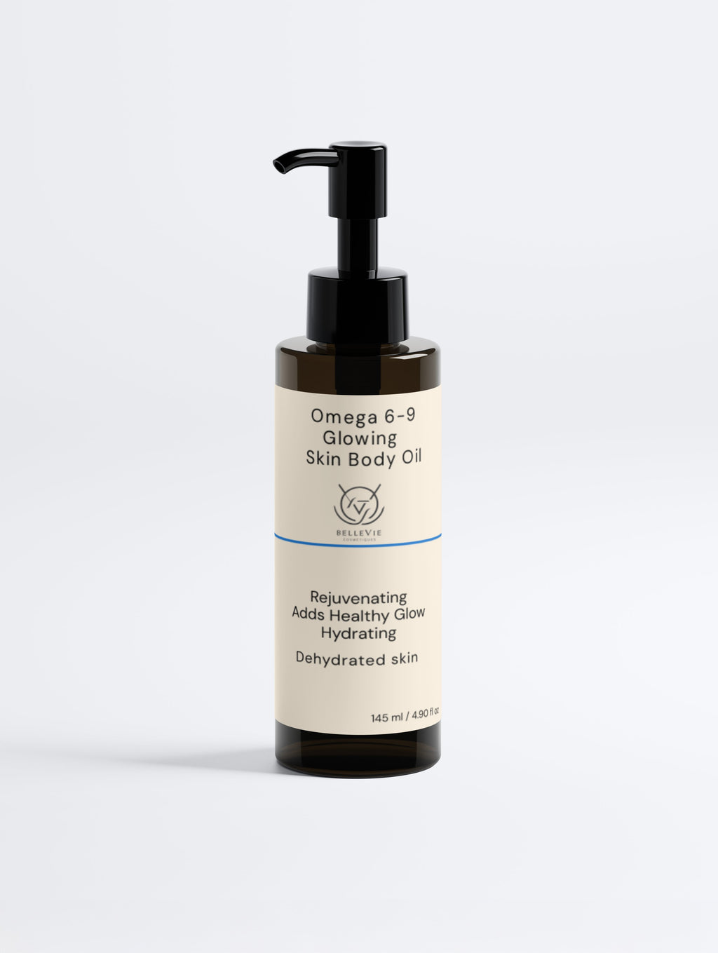 Omega 6-9 Glowing Skin Body Oil 145ml – fast-absorbing dry body oil with argan, rosehip and jojoba for radiant skin by BelleVie