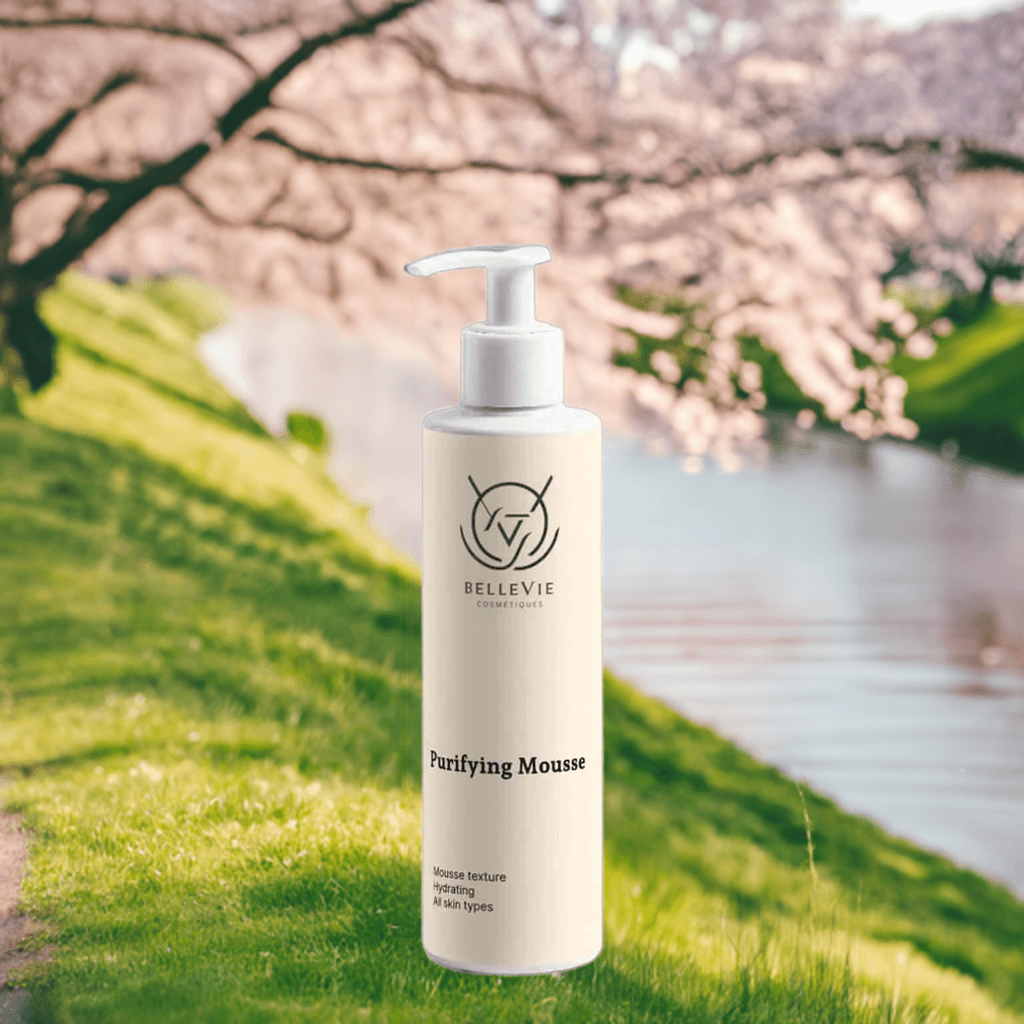 Purifying Mousse 190ml by BelleVie – lightweight airy mousse cleanser for oily and acne-prone skin with aloe vera and berry extracts