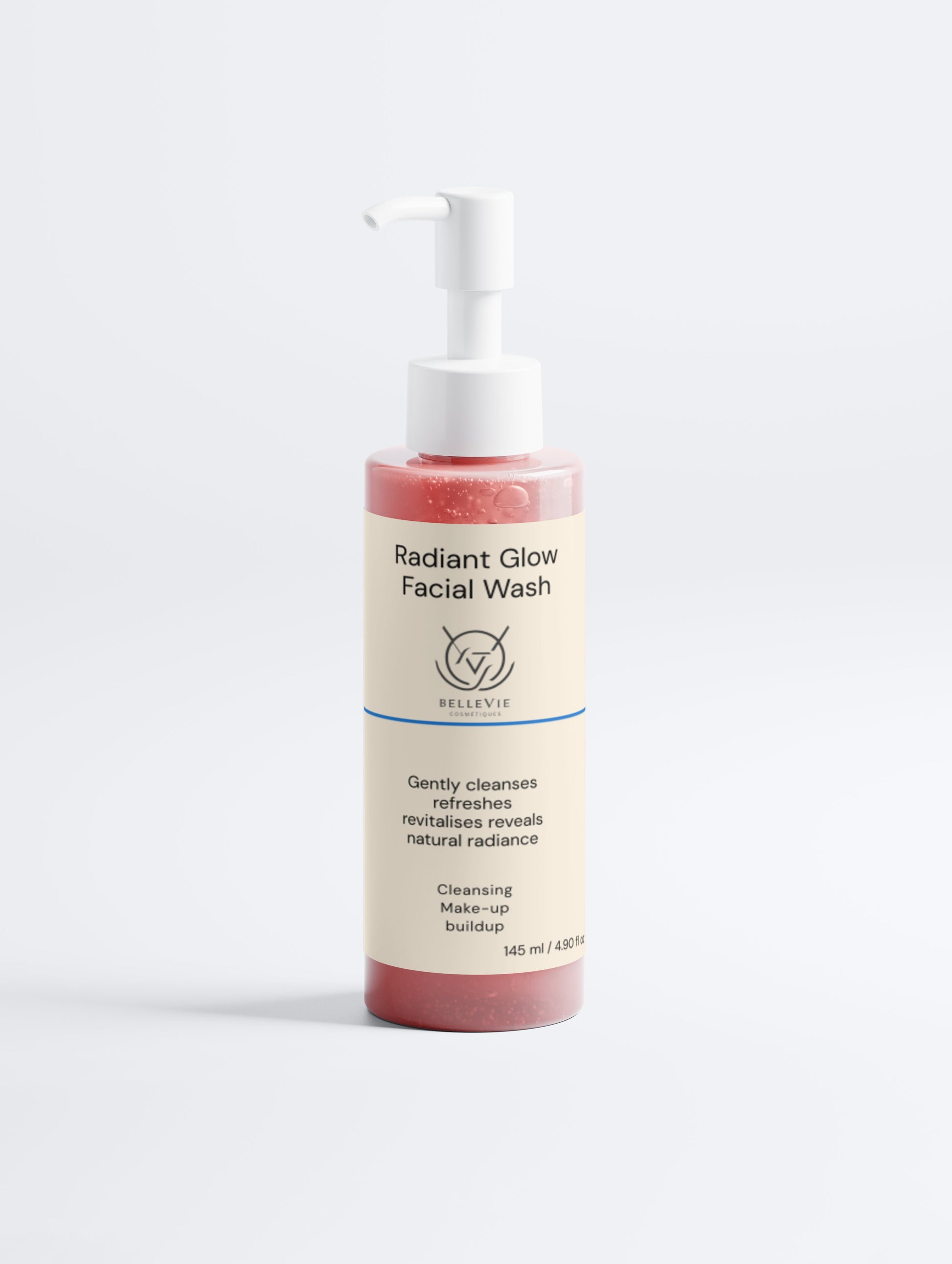 Radiant Glow Facial Wash 145ml – gentle daily face wash with blackberry extract and aloe vera for normal and oily skin by BelleVie