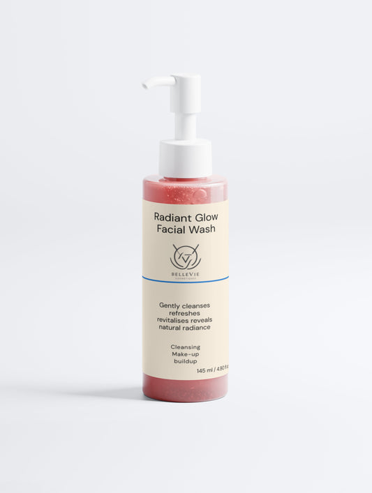 Radiant Glow Facial Wash 145ml – gentle daily face wash with blackberry extract and aloe vera for normal and oily skin by BelleVie