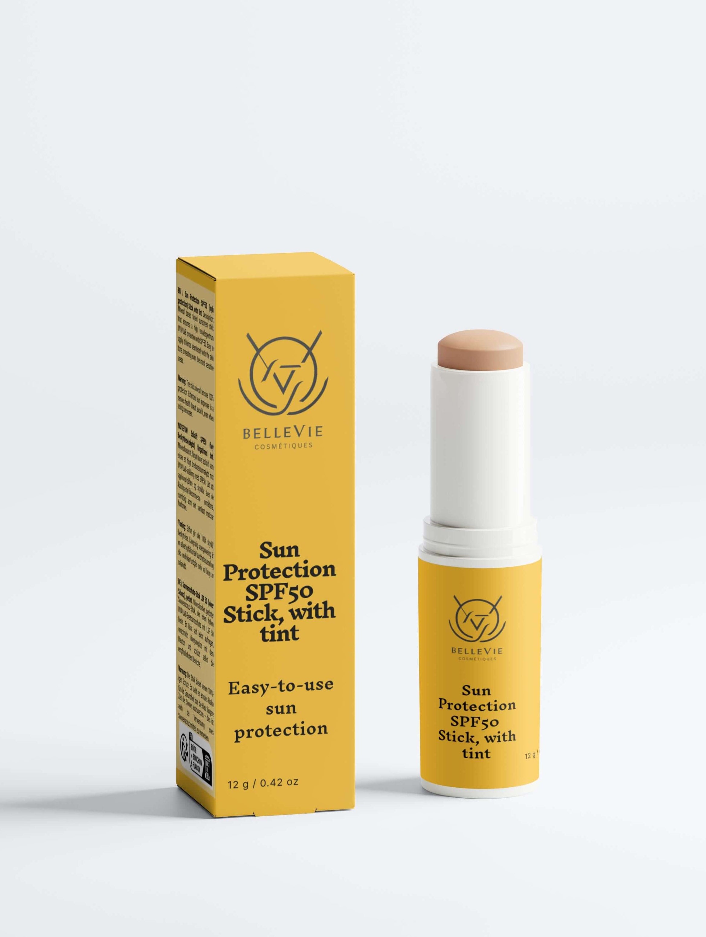 Compact tinted SPF stick ideal for purse or travel

