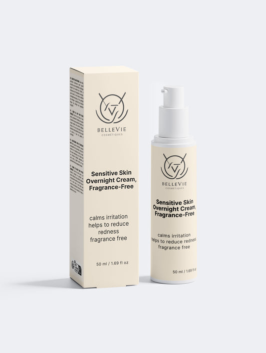 Sensitive Skin Overnight Cream 50ml – fragrance-free night cream for redness-prone and reactive skin by BelleVie