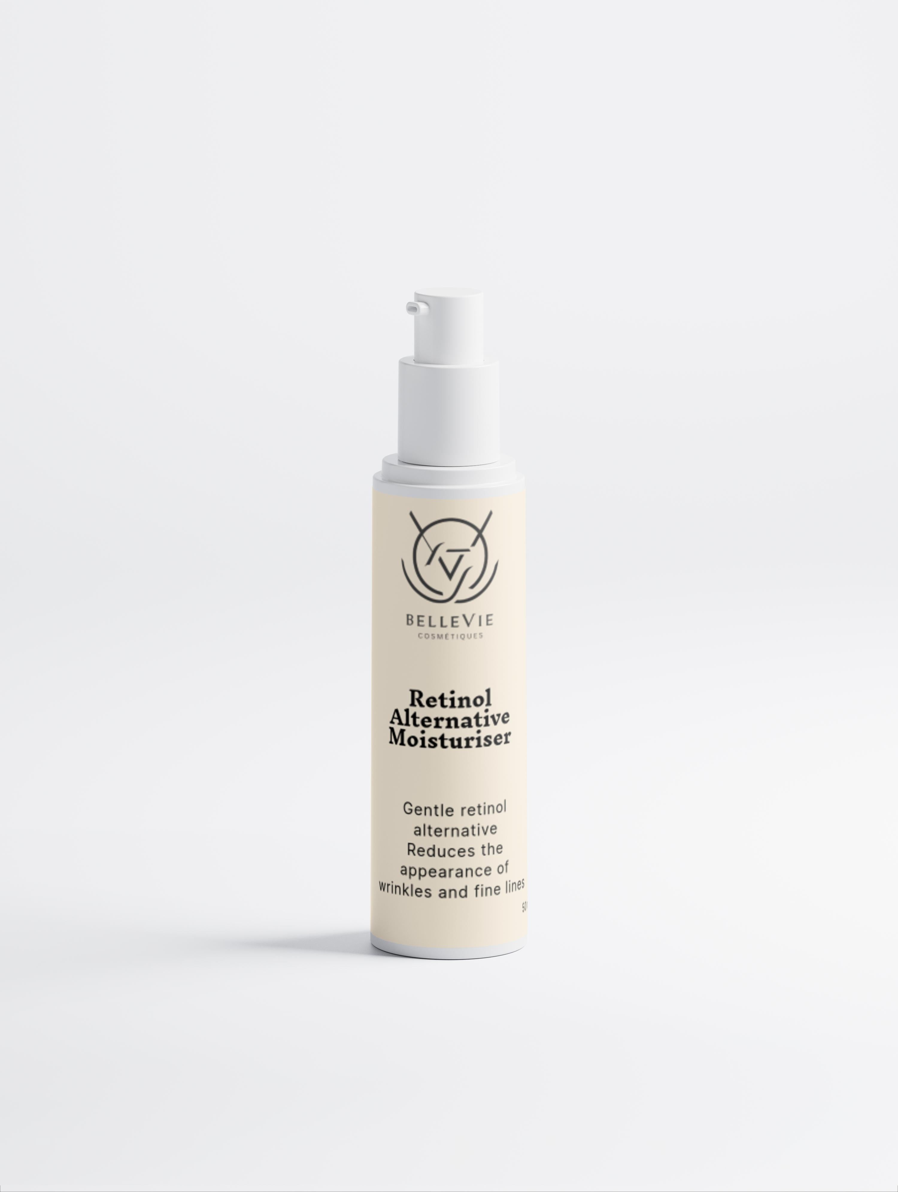 Bellevie Retinol Alternative Moisturizer bottle on a white background