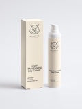 Bellevie Cosmetics Light Moisturising Day Cream shown with its matching beige packaging box and pump bottle against a light gray background.