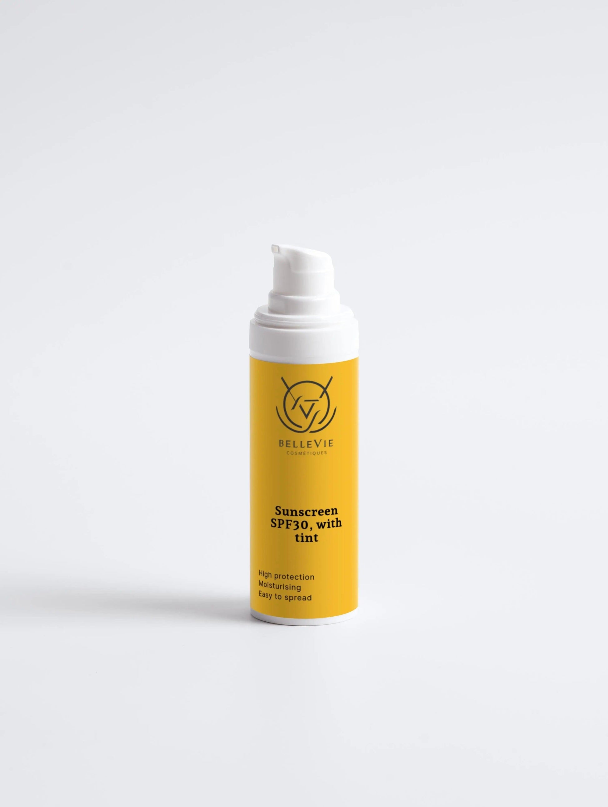 Sunscreen SPF30, with tint 30ml - BelleVie Cosmétiques
