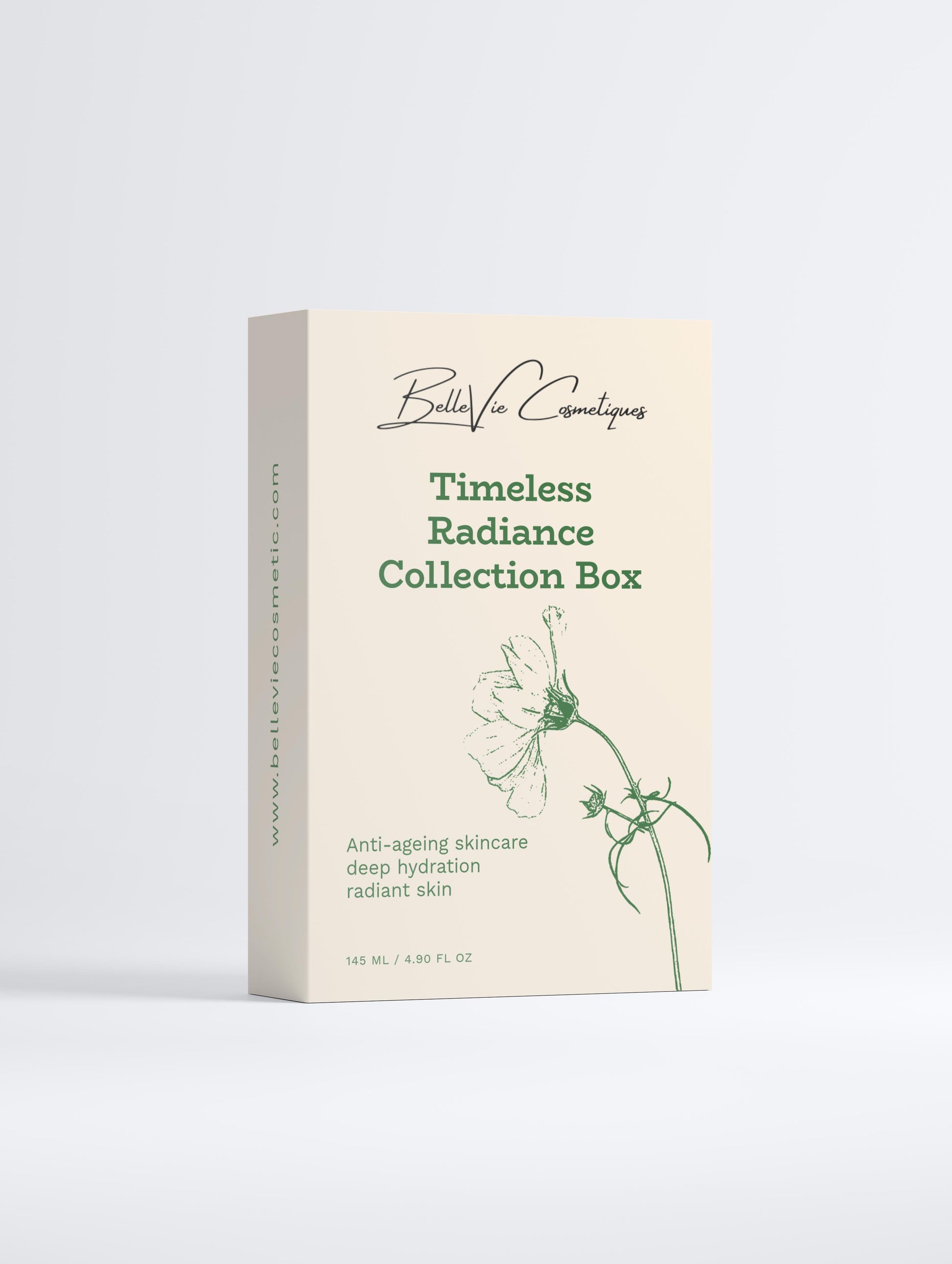 Timeless Radiance Collection Box with makeup remover, hydration gel, and day cream