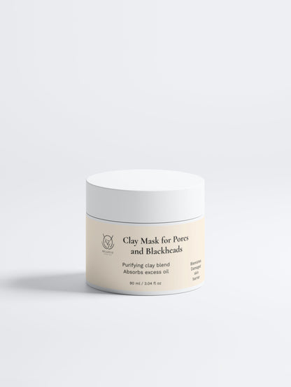 Klei Masker voor Poriën & Mee-eters 90ml – Diep Reinigend & Zuiverend Gezichtsmasker