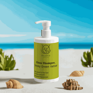 Gloss Shampoo bottle with Smoky Green Vetiver label, 400ml