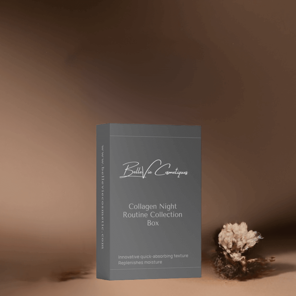 Belle Vie Collagen Night Routine Box with Anti-Age Night Cream, Boosting Serum, and Smoothing Eye Cream for youthful skin overnight